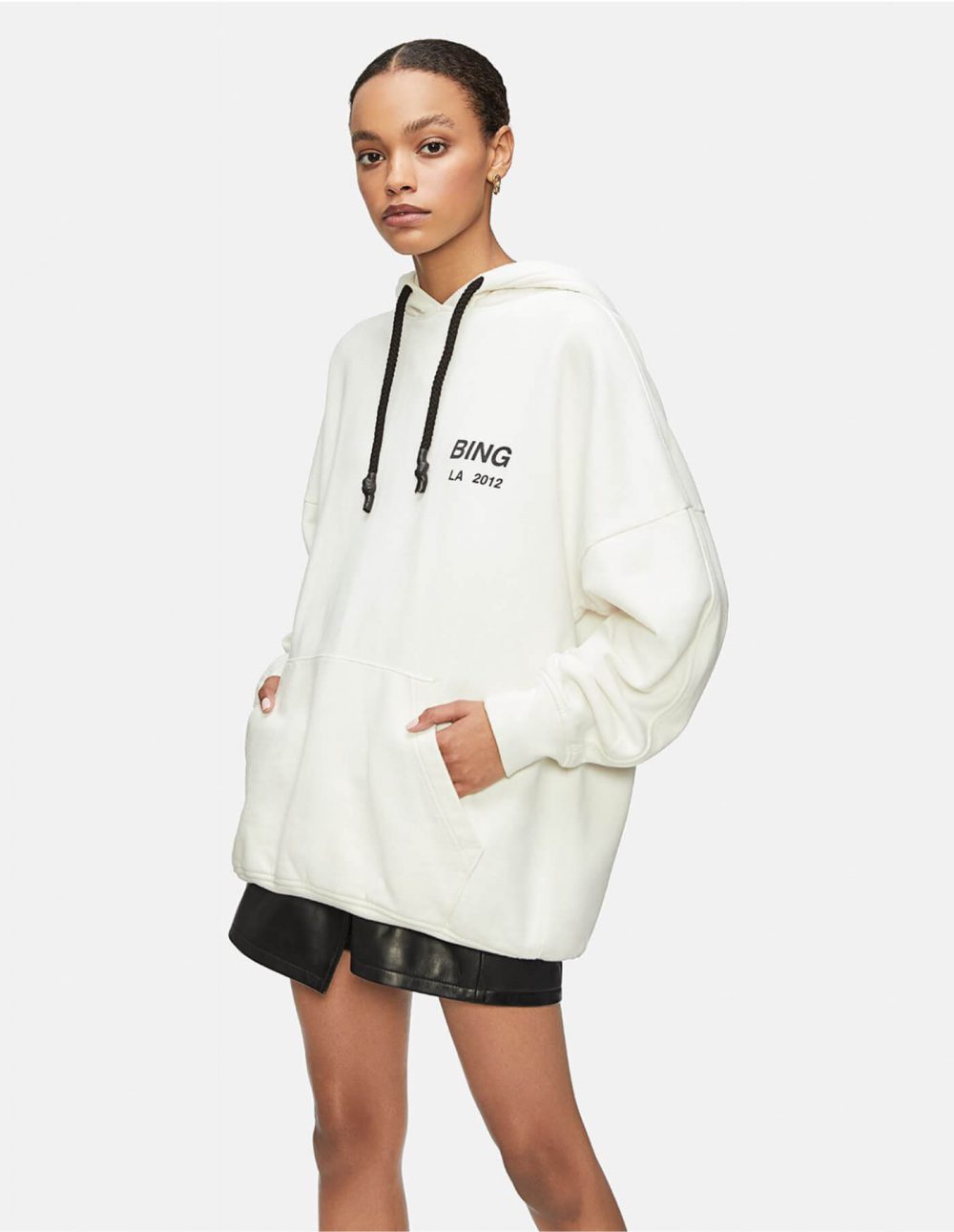 Anine Bing Lottie Hoodie In Ivory at Storm Fashion