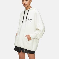 Anine Bing Lottie Hoodie In Ivory at Storm Fashion